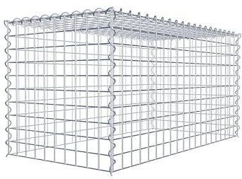 Panier de pierre gabion carré, mailles 5 x 5 cm, profondeur 50 cm, la culture Panier type 3, spirale Fermeture, galvanisé 100 x 50 x 50 cm