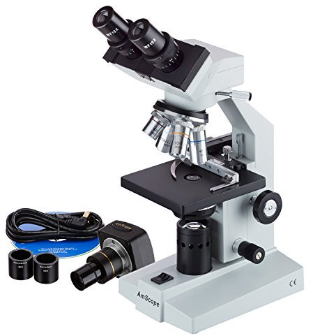 AmScope B100B-MS-3M 40X-2000X Weitfeld-Binokularmikroskop und 3MP USB-Kamera