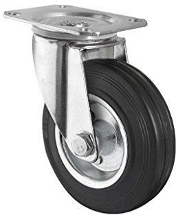 Cofan Rueda de goma y metal con placa giratoria | Con diámetros desde 80 mm hasta 125 mm | Para pesos desde 80 kg hasta 150 kg