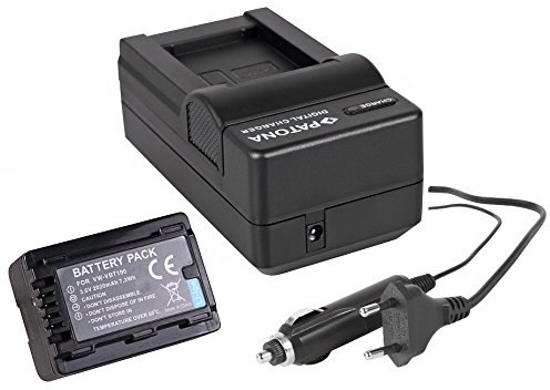 3in1-SET für die Panasonic HC-V160EG und HC-V180EG Camcorder - PREMIUM Akku kompatibel mit Panasonic VBT190 (2020mAh) + Schnell-Ladegerät mit Kfz-Lader (12V) inkl. PATONA Displaypad