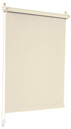 Verdunkelungsrollo Klemmfix ohne Bohren 95cm x 210cm Creme Verdunklungsrollo Fensterrollo Rollo Seitenzugrollo Klemmrollo für Fenster & Tür