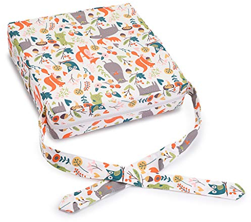 BSTKEY Baby-Sitzerhöhung für Kleinkinder, abnehmbar, verstellbar, waschbar, mit Gurten, Weiß