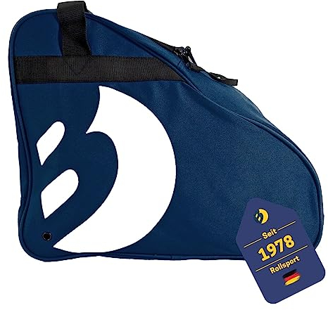 BEST SPORTING Tasche für Inlineskates und Schlittschuhe I Schlittschuhtasche mit verstellbarem Trageriemen I Rollschuhtasche in Marine I große Inliner-Tasche I Schlittschuhe Tasche