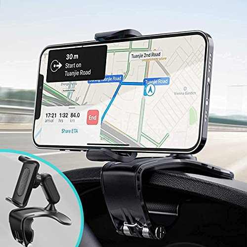DMJWAN Supporto per telefono da auto, specchietto retrovisore multifunzione per cruscotto con morsetto a molla regolabile a 360 °, adatto per smartphone da 4-7 pollici