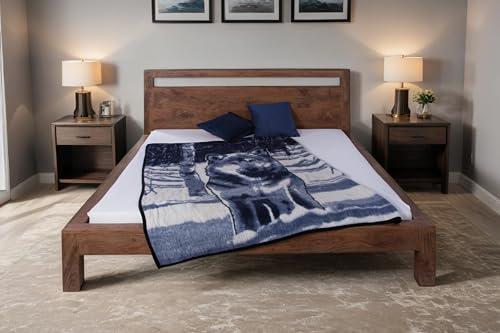 SAM Holzbett 180x200cm Bea, Akazienholz massiv + stonefarben + lackiert, Massivholzbett mit Kopfteil, Doppelbett, pflegeleichtes Unikat