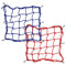 FORYNXHWIN 2 Pcs Motorcycle Helmet Net Cargo Net, 15 x15 Bungee Net with 6 Adjustable Hooks, Rubber Elastic Strap for Bicycle Motorcycle Helmet Luggage Racks (Red and Blue)