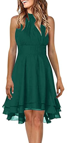 Abiti Allattamento Estivi Abito da Donna in Chiffon, con Bottoni, Casual, Estivo, con Scollo all'Americana Abito A Balze