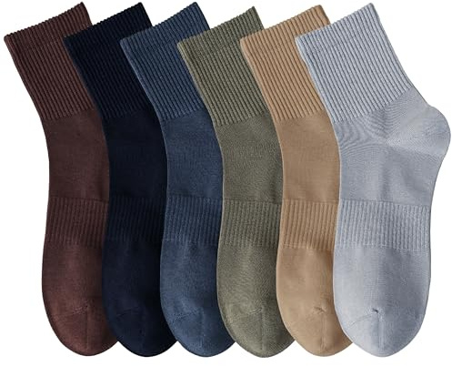 MAGIARTE Mens Athletic Cotton Mini Crew Socks Moisture Wicking Odour Free Arch Support Compression Quarter Crew Socks for Men 6-Pack
