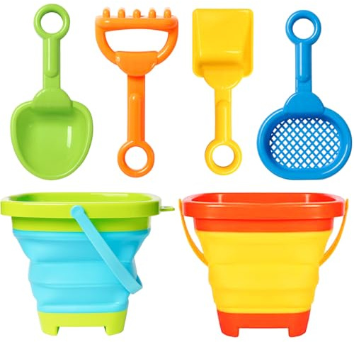 MTDASB Ensemble de Jouets de Plage Pliables pour Enfants - Seau et Pelle à Sable Pliables, pour Le Camping et Les Jeux en Plein air