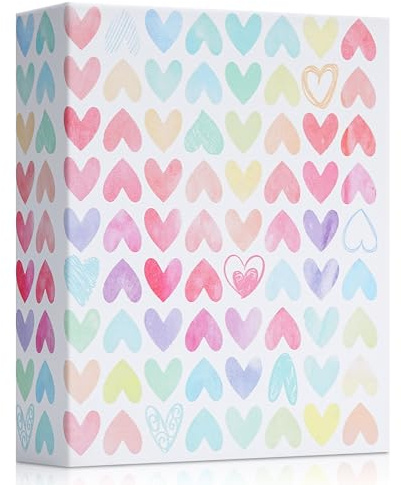 Vienrose Photo Album for 4x6, Small Picture Album Holds 52 Photos, PU Leather Cover Photo Book for Vertical Photos, Memory Album for Baby Wedding Graduation Travel, Colorful Love