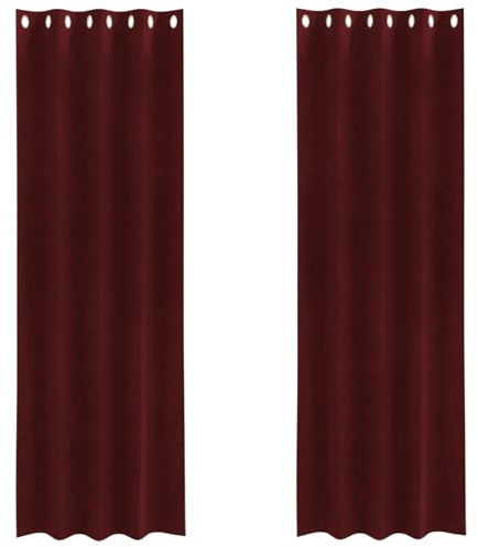 vidaXL Verdunkelungsvorhänge 2 pcs Weinrot 140 x 260 cm Samt, Elegante Verdunkelungsvorhänge, stylisches Samt, für Schlafzimmer, Wohnzimmer und Home-Design