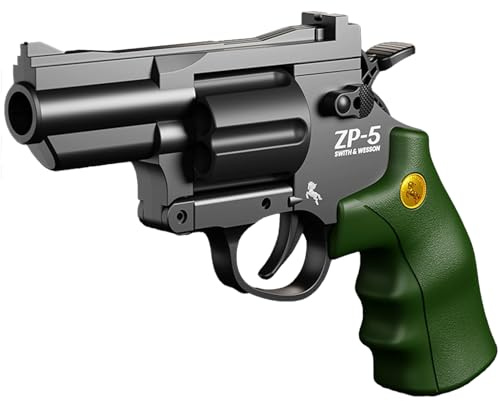 E-THOL Pistola giocattolo tipo revolver per bambini | lanciatore di maniche a testa morbida | Rotazione a 6 colpi | Espulsione di maniche con un pulsante | Include munizioni a testa morbida | Età 3+ |