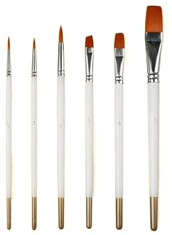 XBTGS Juego de 6 pinceles de nailon para acrílico, aceite, acuarela, gouache, artista, kits de pintura profesional, un color, como se muestra, como se muestra en la imagen