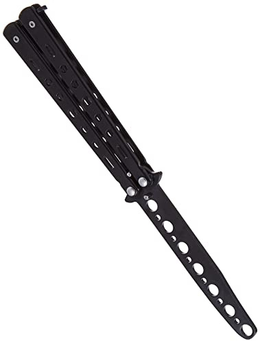 Metal Practice Butterfly Comb Style Knife Trainer Tool Dull Black