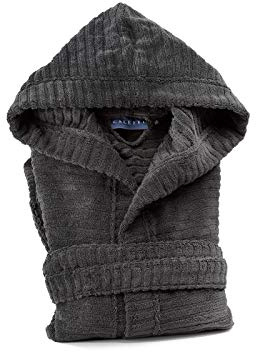 Caleffi Accappatoio in Cotone Antracite Stripe - 73849