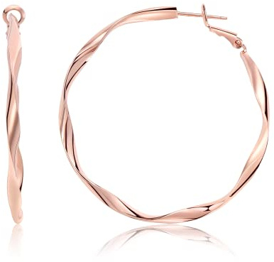 Surrounded Forest Rosé Gold Ohrringe Creolen Rosegold Ohrringe für Frauen Creolen Rosegold 50mm