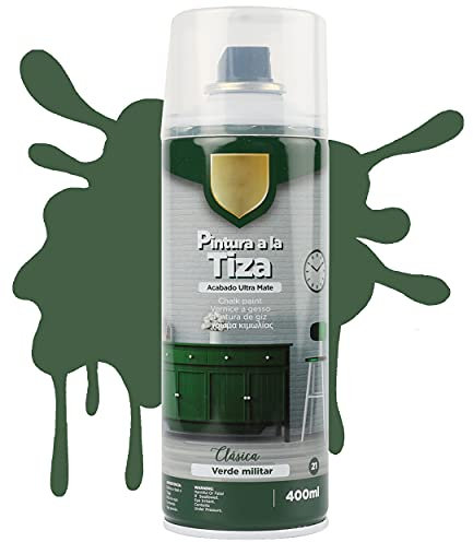 H HANSEL HOME Pintura Spray a la Tiza Acabado Ultra Mate - Verde Militar 400ML