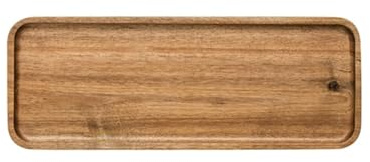 HomeImpel Träfat, middagstallrikar i trä, serveringsbricka i trä, träfat för godis, frukt, efterrätt, efterrätt, salladskaka (28 x 10,5)