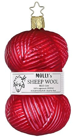 Christbaumschmuck Glas Strickgarn 11cm Wolle Weihnachtskugeln Strickwolle Weihnachtsbaumkugeln rot