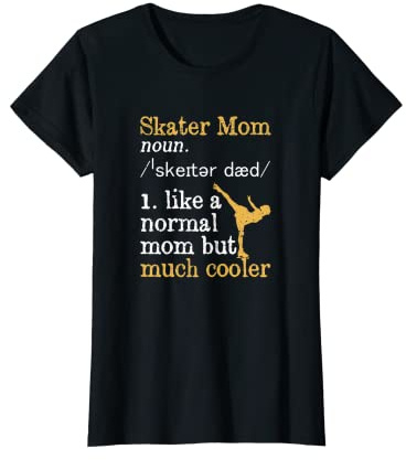 Womens Skater Mom Figure Skating Mum Funny Cute Women Ice Skate T-Shirt