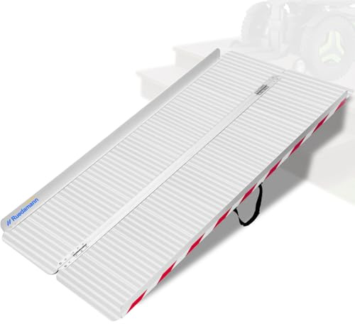 Ruedamann 6FT x 33.5 Extra Wide Electric Scooter ramp Wheelchair ramp for Doorways, Lightweight with Handle 800Lbs, Non-Slip Foldable Threshold Ramp for Heavy Wheelchair for Curb, Steps and Stairs