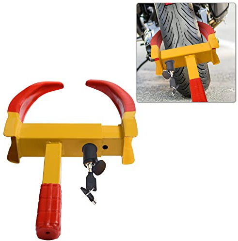 Aufun Wegfahrsperre Universal Radkralle Reifenkralle, Parkkralle Radschloss Diebstahlsicherung für Radklemmen, Radsicherung von Auto, Motorrad, Trucks, mit Kupferkern Sicherheitsschloss