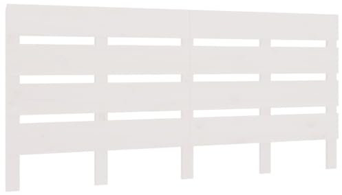 vidaXL Kopfteil Betthaupt Bettkopfteil für Doppelbett Bett Holzbett Massivholzbett Schlafzimmerbett Lattendesign Weiß 140x3x80cm Massivholz Kiefer