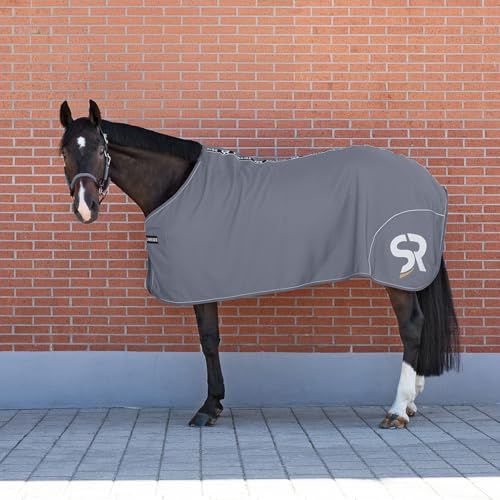 SUNRIDE Softshell svettfilt Boston – med mjuk polarfleece – snabbtorkande, reflekterande, smutsavvisande, fuktabsorberande (125 cm, grå)