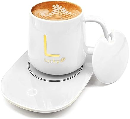 Scalda Tazza da Caffè Elettrico,55℃i Tazza di Controllo della Temperatura Intelligente per caffè Cacao e Bevande Calde, per casa e Ufficio scaldatazze elettrico (Bianco)