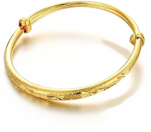 AT Jewellery - 9ct Yellow Gold Filled Kid's Baby's Sparkling Designer Bracelet Bangle