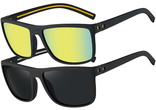 Perfectmiaoxuan Lunettes de Soleil Polarisées pour Homme Femme Classique Lunettes de Conduite Anti-UV objectifs haute définition golf conduite pêche sports de plein air Lunettes