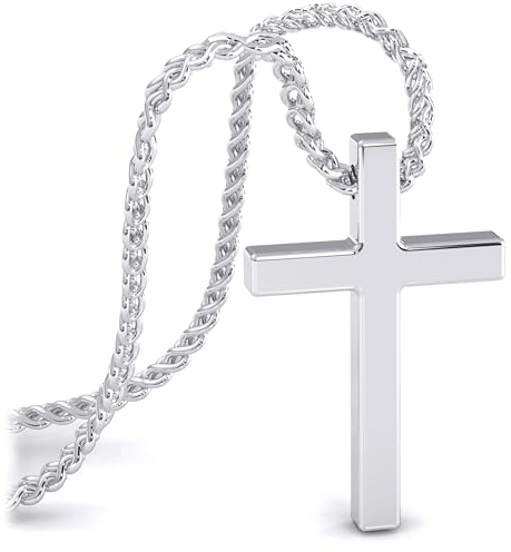 SERASAR Kreuzkette Herrenschmuck Edelstahl - 60cm Schmuck Herrenkette Herren kette Kreuz Geburtstagsgeschenk für Manner