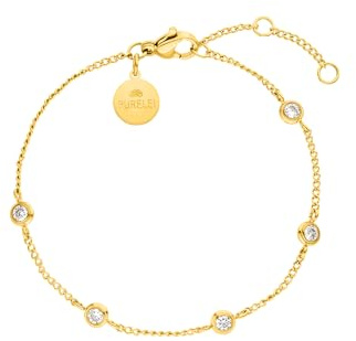 Purelei Spotlight Armband (Gold) – Elegantes, verspieltes Damen Armband – Edelstahl – Verstellbare Länge 16-19cm – Hawaiianisch inspiriert & wasserfest