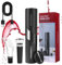 Korkenzieher Elektrisch, Weinflaschenöffner Set, Automatischer Flaschenöffner, Geschenkidee Weinflaschenöffner, Korkenzieher Wein mit Kapselschneider, USB-Kabel, Ausgießer, Vakuumstopfen