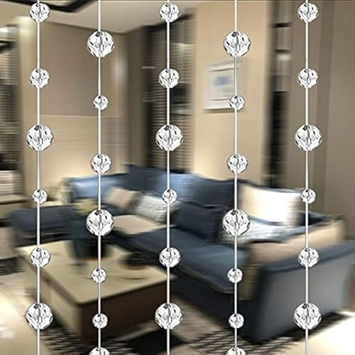 Crystal Beads Curtain Window Door Curtain Passage Wedding Backdrop Door String Hanging Decoration (Transparent, 3.3Feet*5pcs)
