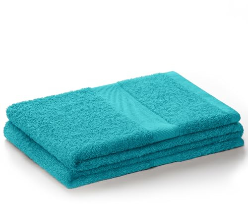 DecoKing Toalla 50 x 100 cm Turquesa Algodón Bambú Viscosa Absorbente Antibacteriano Bambú Turquesa