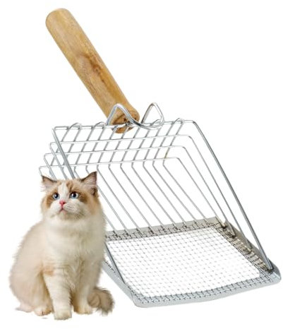 Bafeil Katzenklo Schaufel Metal, Katzenstreuschaufel mit Langer Griff, Tiefer Katzenschaufel, Katzenschaufel für Katzenklo, Katzenstreu Schaufel Große Cat Litter Scoop Streuschaufel Schaufel für Klo