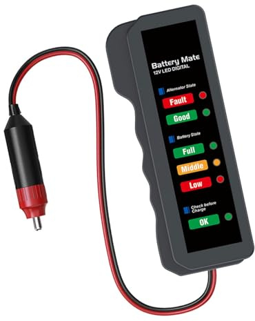 Cabilock Tester Per Batterie Auto 12v Indicatore Led Colore, Misuratore Di Carica e Prestazioni Batteria, Rilevatore Di Batteria Durevole Per Controllo Veicoli Automobilistici