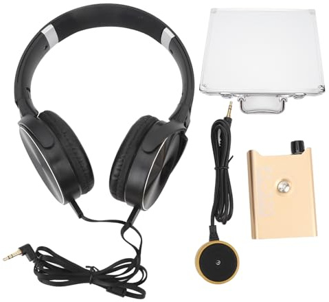 Detector de Fugas de tuberías Herramienta de detección de Fugas de Agua de Alta precisión para tuberías de Piso de Pared con Carcasa de aleación de Aluminio y Auriculares incluidos