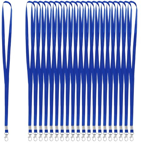 50 Piezas Lanyard Azul con Clip de Metal,45 cm Colgante Llaves Cuello para