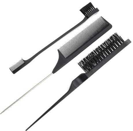 Uonlytech Set 3 Pezzi Pettine per Meches Chioma Denti Larghi e Spazzola per Chioma in Abs, Uso Comodo e Resistente per Acconciature Fai-da-te a Casa
