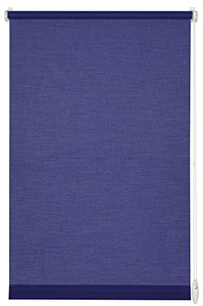 GARDINIA Rollo ohne Bohren, Zum Kleben oder Klemmen, Blickdicht, Sichtschutz, Blendschutz, Inkl. Montage-Teile, EASYFIX, Dunkelblau, 90 x 210 cm (BxH)