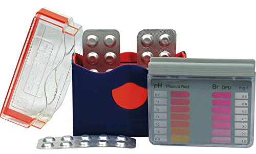 BAYROL Pooltester pH Br - Wasseranalyse Brom & pH-Wert - inkl. 40 Testtabletten (20 x pH und 20 x Br) Schütteltester Tester weiss