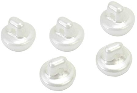 Happium - 10 mm knappar rund välvd sömnad pärla 50 st, Grädde