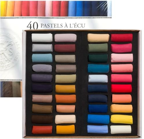 Sennelier 40 pcs Pasteles Tizas Retrato” ½ Barra Pastel secs 1/2 STICKS 40 PCS Pastel à L'écu 40 Assorted 1/2 Stick