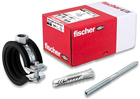 fischer 547057 FGRS 20-24-Juego de Abrazaderas de Tubo, Negro, 20-24 mm