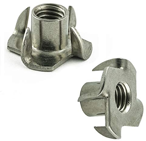 AGBERG Lot de 50 écrous à frapper M6 avec filetage pour bois en acier inoxydable VA A2 V2A