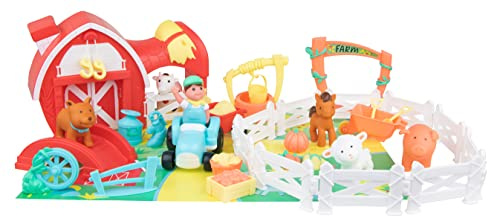 JC Toys- Mi Primera Granja con Animales Lots to Play Toys, Incluye 30 Piezas, fomenta la imaginación y Creatividad, Multicolor, Unisex, +18 Meses, 81499