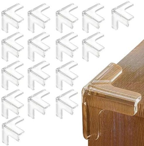 HoneyHolly Kantenschutz Baby, 16 Stück Weich, Eckenschutz Baby Kantenschutz Selbstklebend, Transparent Extra Starker Klebstoff, Eckenschutz für Schreibtisch, Kinderbett Esstisch (16T)