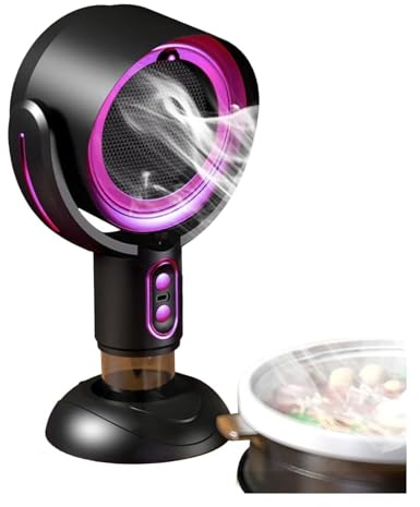 Busaiu Desktop Cooker Hood, Cooking Range Hood, Desktop Range Hood Small Kitchen Exhaust Fan Detachable Easy to Clean, USB Cooker Hood for Home Kitchen(Color:Purple)
